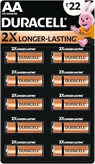 Duracell Alkaline AA Battery, Pack of 10, Everyday Devices, Clock, Toy, Remote Price In India