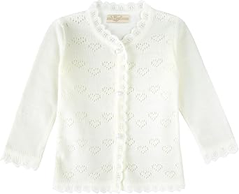 Lilax Baby Girls' Little Hearts Knit Cardigan Sweater