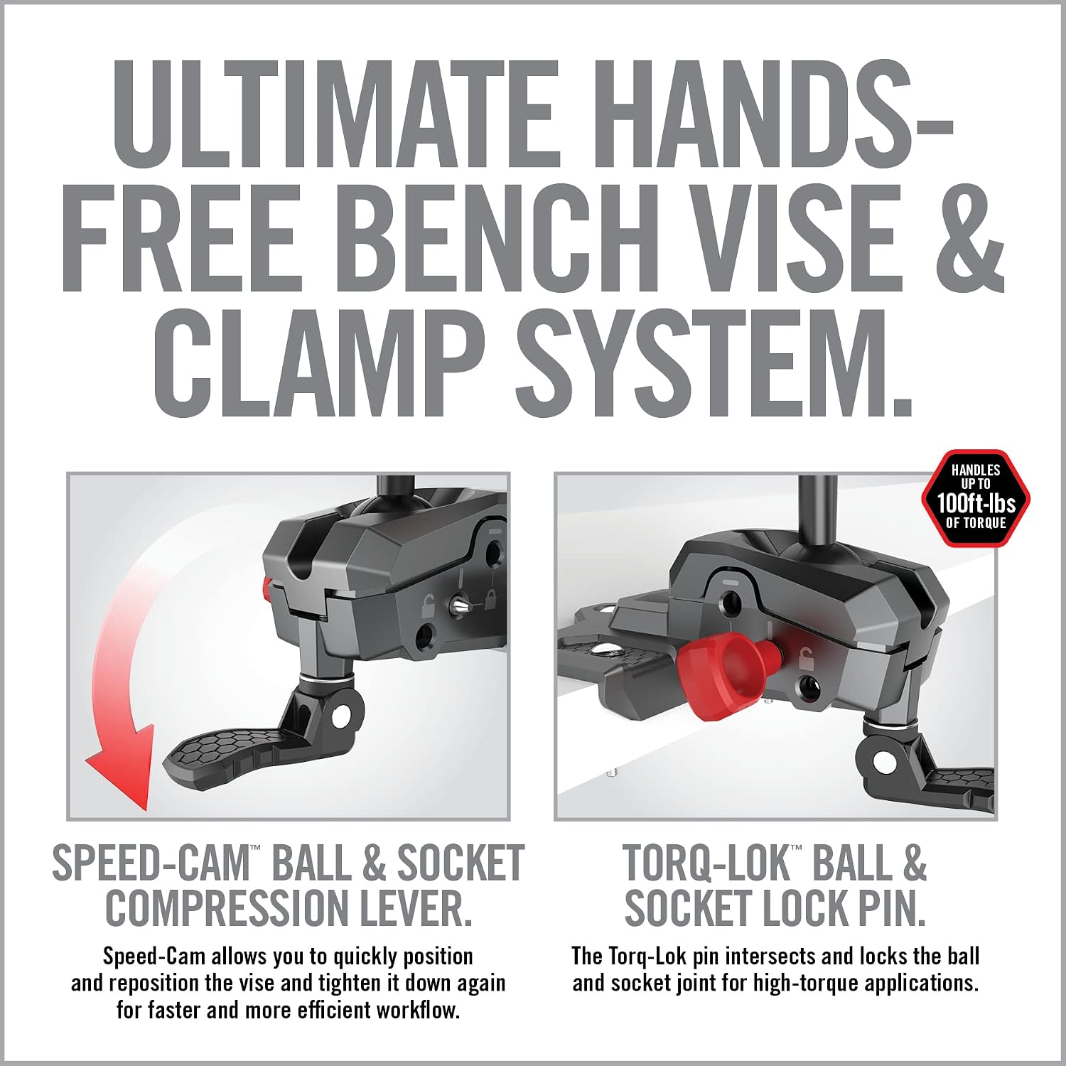 Real Avid Gun Vise - 360° Swiveling Bench Vise w/ Locking Feature for Optimal Positioning & Versatile Applications | Vise for Gun Maintenance, Woodworking & More | Torque Applications up to 100 ft-lb