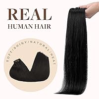 Vista 8 de GOO GOO - Extensiones de cabello humano natural y real con clip para mujer, extensiones de cabello Remy, 20 pulgadas, 5.29 onzas (150 g), 7