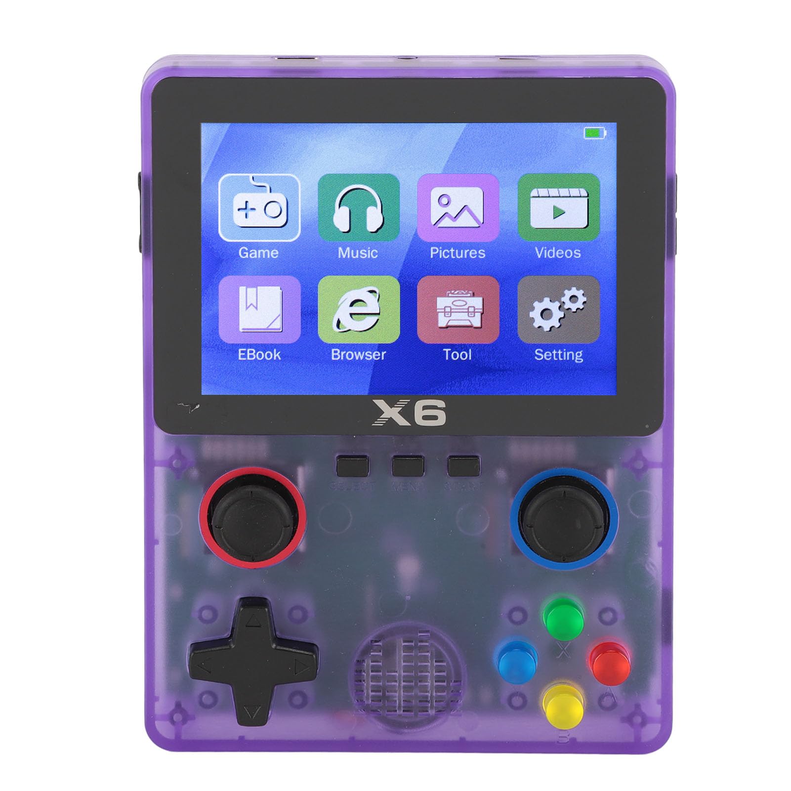Dpofirs Handheld Game Console, 3.5 Inch Screen, Mini Retro Console, 11 Retro Emulator Systems, 2000mAh Battery, Retro Gaming Console, Portable Pocket Console (Transparent violet)