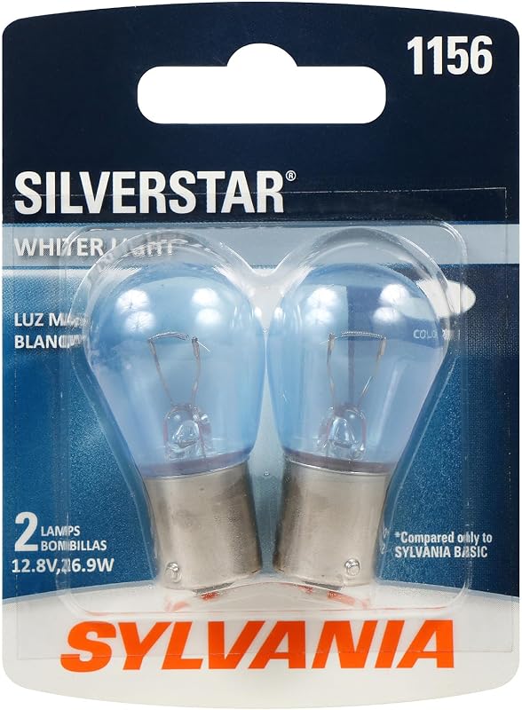 Lâmpada automotiva SYLVANIA 1156 SilverStar Mini BAX15S para luz de circulação diurna – 2 unidades