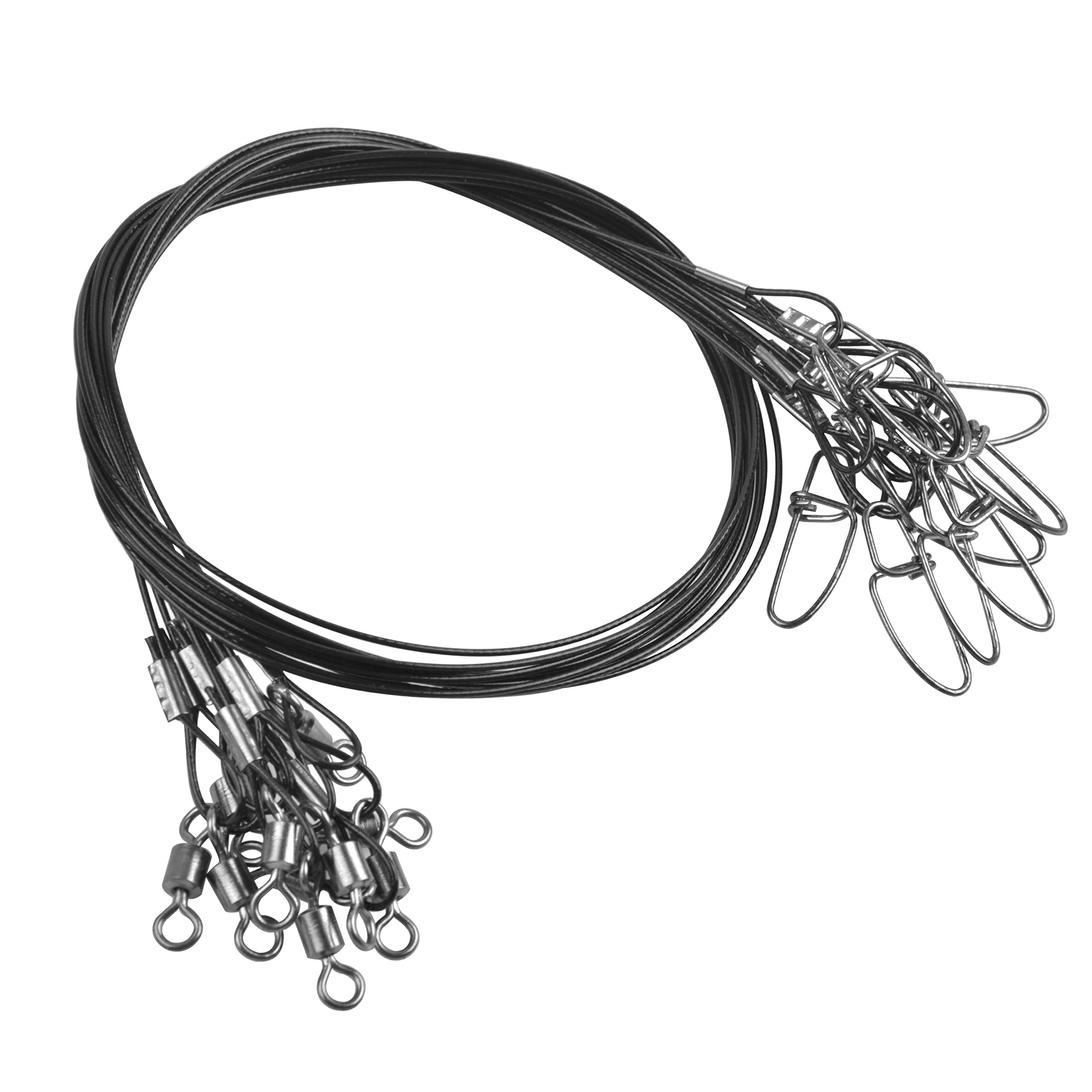 Heavy Duty Fishing Wire Rigs Leaders, 10Pcs 150LB Stainless Steel Fishing Line Leaders with Swivels Snaps Fishing Trace Lures Leader Rigging : Sports & Outdoors