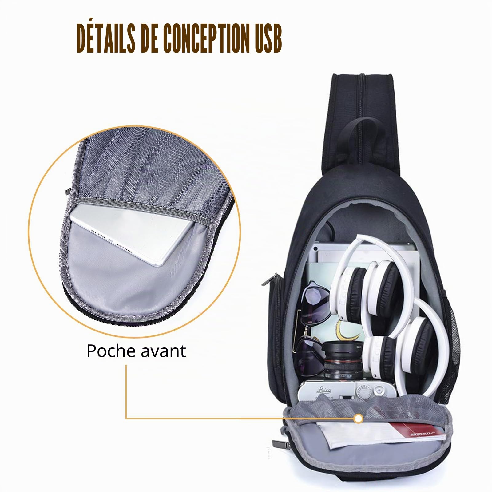 BAIGIO Sac à Dos pour Appareil Photo Sac à Dos Photo Sac à Bandoulière Hydrofuge Compatible avec Les Appareils Photo Reflex 1 DSLR SLR 3 Objectifs Sony Canon Nikon