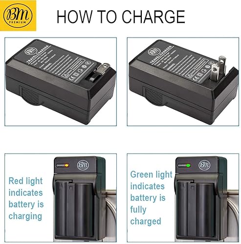 Miniatura 4 de BM Premium Paquete de 2 baterías EN-EL15C de alta capacidad y cargador para Nikon Zf, Z5, Z6, Z6 II, Z7, Z7II, Z8, D780, D850, D7500, D500, D600,