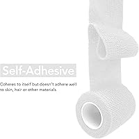 Vista 2 de RISEN Vendaje Cohesivo 2" x 5 Yardas, 6 Rollos, Cinta Médica de Vendaje Autoadherente, Gasa de Primeros Auxilios Adhesiva Flexible Transpirable