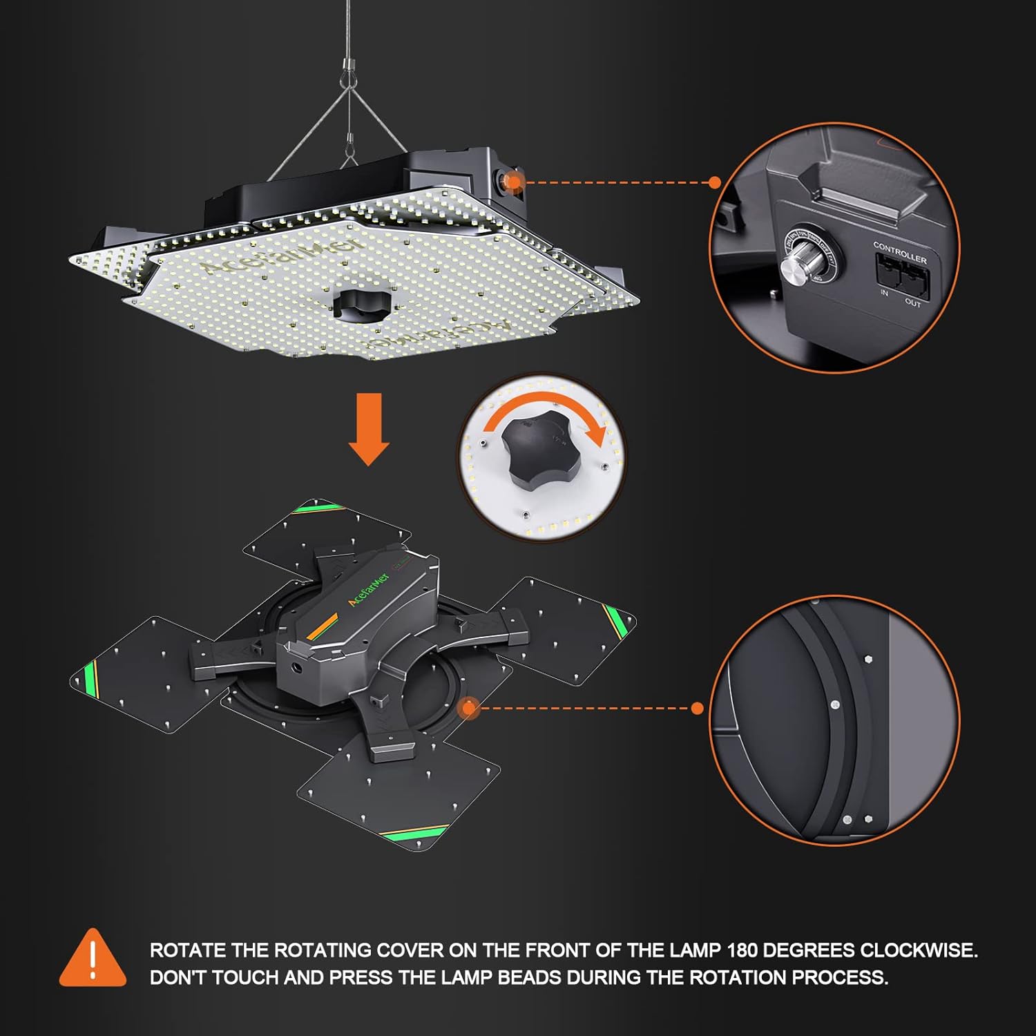 Adjustable LED Grow Light with 3144pcs Diodes, Driver Dimmable Lights True Full Spectrum with Extensible Panel, Versatile Grow Lamp for Veg & Bloom Indoor Growing 2x2 to 5x5 Grow Tent
