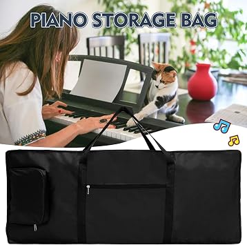 Keyboard Bag 61 Keys Oxford Fabric 420D 100 × 40 × 15 cm Keyboard Case 61 Keys with Shoulder Strap 61 Keys for Electronic Organ and Piano