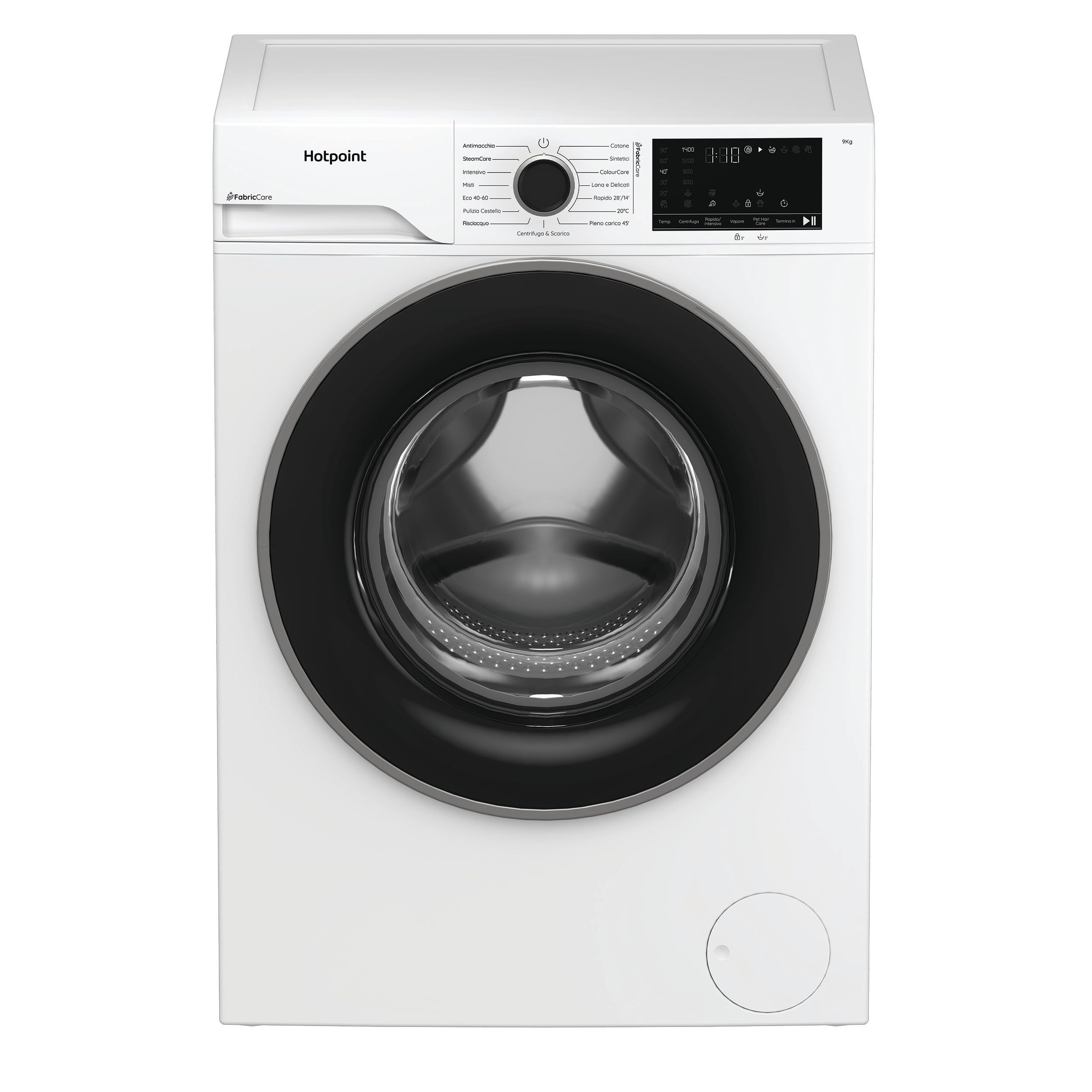 Hotpoint Ariston HB 123 CARE IT – Lavatrice 12 Kg Libera Installazione, Carica Frontale, 1400 giri/min, Classe A-30%, PetHair Care, FabricCare, ColorCare, SteamCare, Anti Macchia – Bianca 84,6 x 59,8