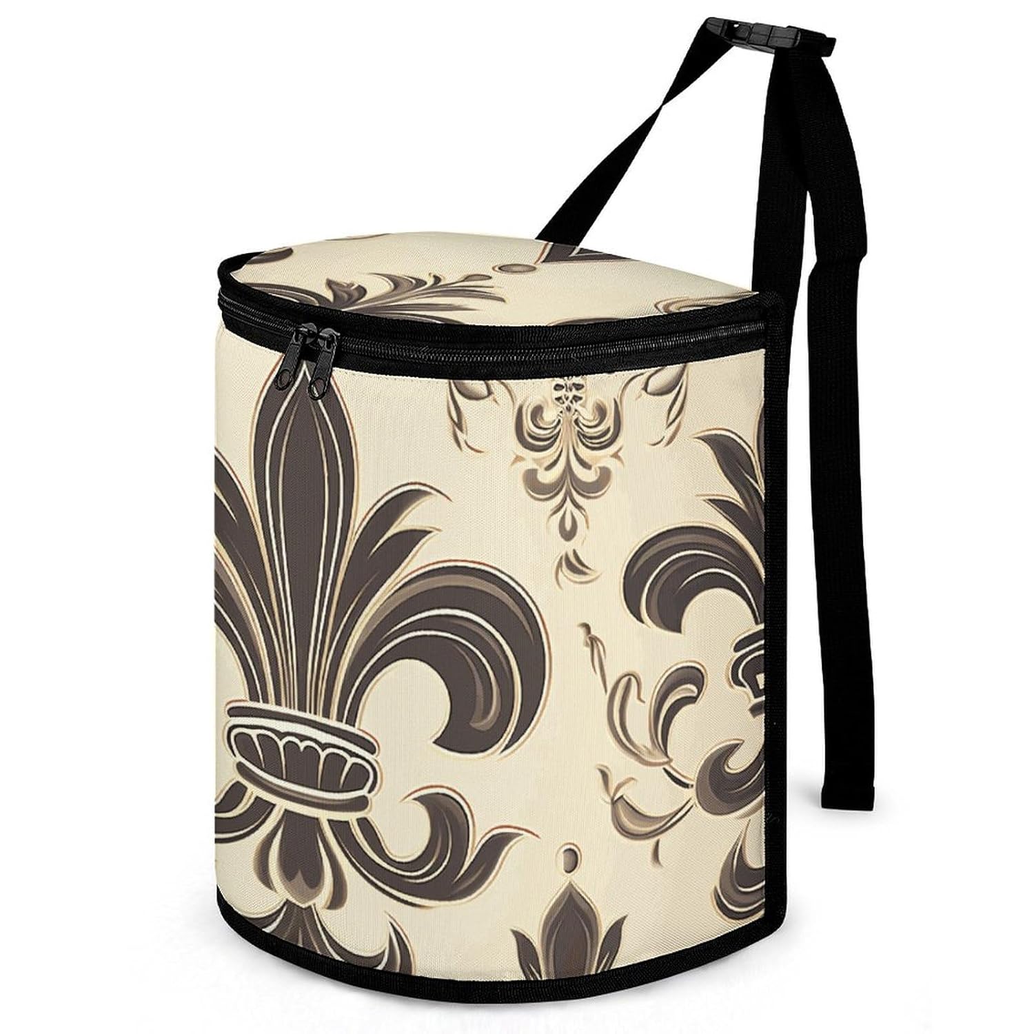 Hanging Car Trash Bag Fleur-de-Lis and Coat Arms Knight Printed Car Garbage Storage Bag Leakproof Car Trash Can Portable Garbage Storage Bags