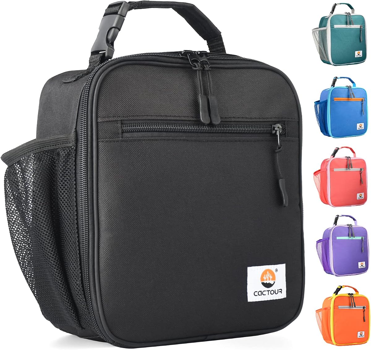 CaCTOUR Lunch Box for Men Women Adult,Premium Insulated Lunch Bag,Portable Small LunchBox for School Work Picnic (Black)