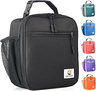 Lunch Box for Men Women Adult,Premium Insulated Lunch Bag,Portable Small LunchBox for School Work Picnic (Black)