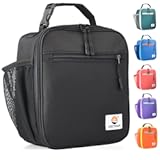 Lunch Box for Men Women Adult&comma;Premium Insulated Lunch Bag&comma;Portable Small LunchBox for School Work Picnic &lpar;Black&rpar;