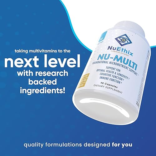 Miniatura 3 de NuEthix Formulations Nu-Multi Suplemento dietético de apoyo de micronutrientes básicos, 90 cápsulas