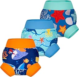 BIG ELEPHANT Pannolini da Nuoto per Bambini 46 Pezzi – Riutilizzabili, Regolabili e Lavabili Costume da Bagno per Neonati e Bambini