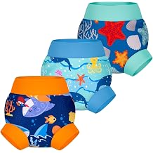 BIG ELEPHANT Baby Swim Diapers 3-Pack, Reusable Waterproof Swim Pants