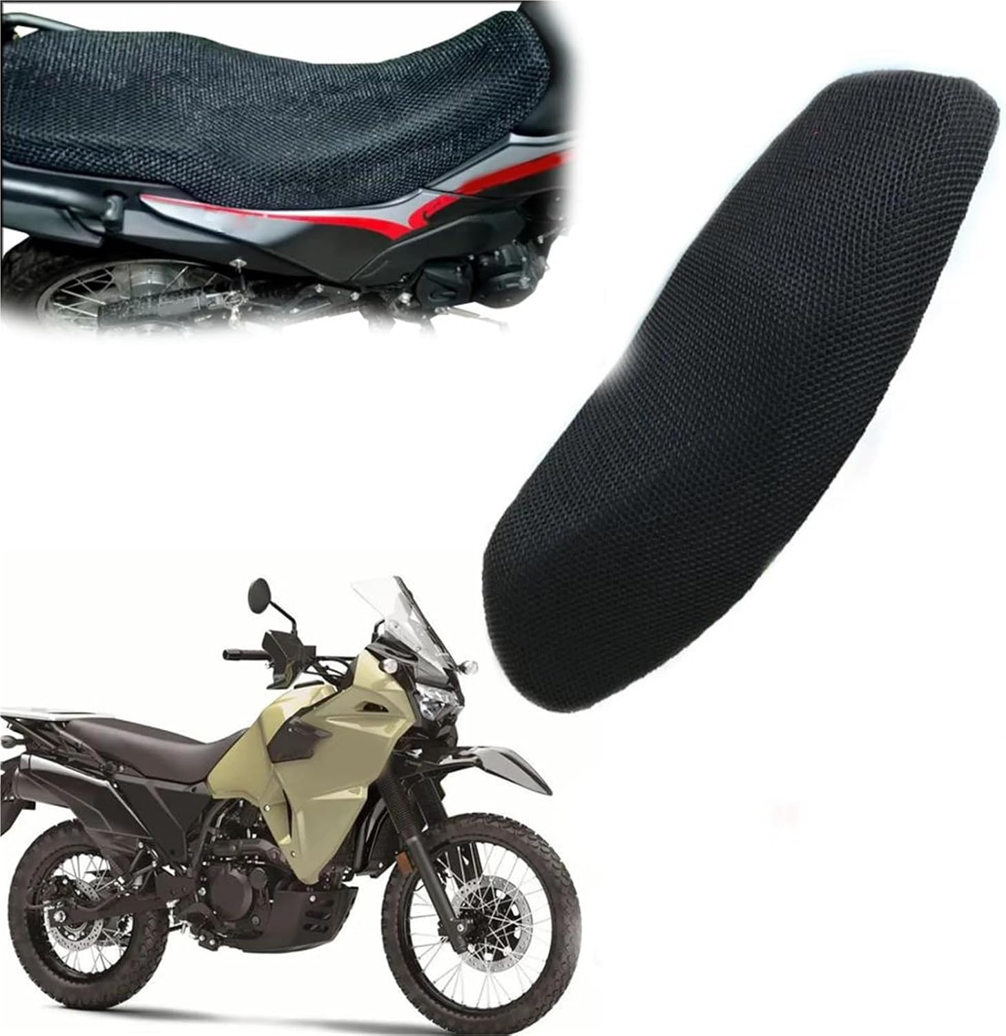 Motorcycle 3D Breathable Mesh Protecting Cushion Seat Cover for K&awasaki KLR650 KLR 650 Fabric Saddle Seat Cover