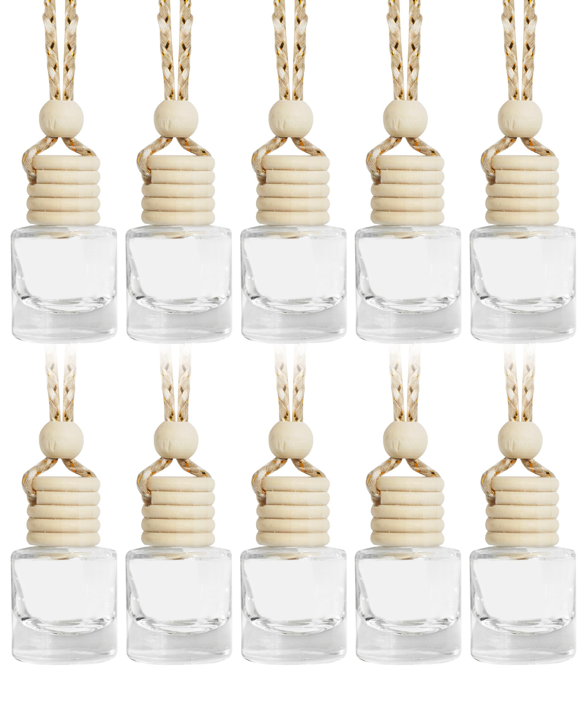 Car Air Freshener Diffuser,Car Air Freshener Hanging Bottle, Empty Glass Diffuser Bottles,Car Accessories Decor Air Freshener Diffuser Bottle Pendant (10Pcs), 1312LXXHP002