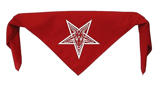 Goat's Head Bandanna - Pentagram Goat Skull Demonic Baphomet Devil Evil demon dragon Leviathan Cross Gothic Metal Occult Punk Satan Satanic Skeleton