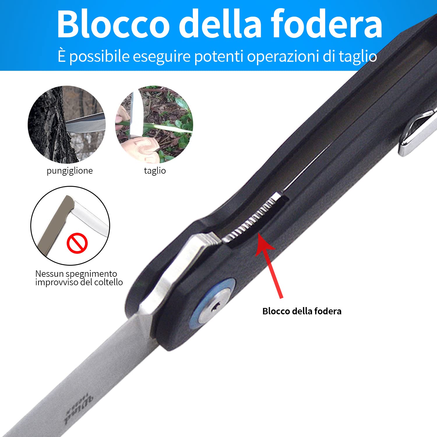 HARNDS Wind Coltello Pieghevole Tascabile Lama in Acciaio Sandvik con Manico G10, Coltello Serramanico Integrato Cuscinetto a Sfere per Caccia, Campeggio, Sopravvivenza(Nero)