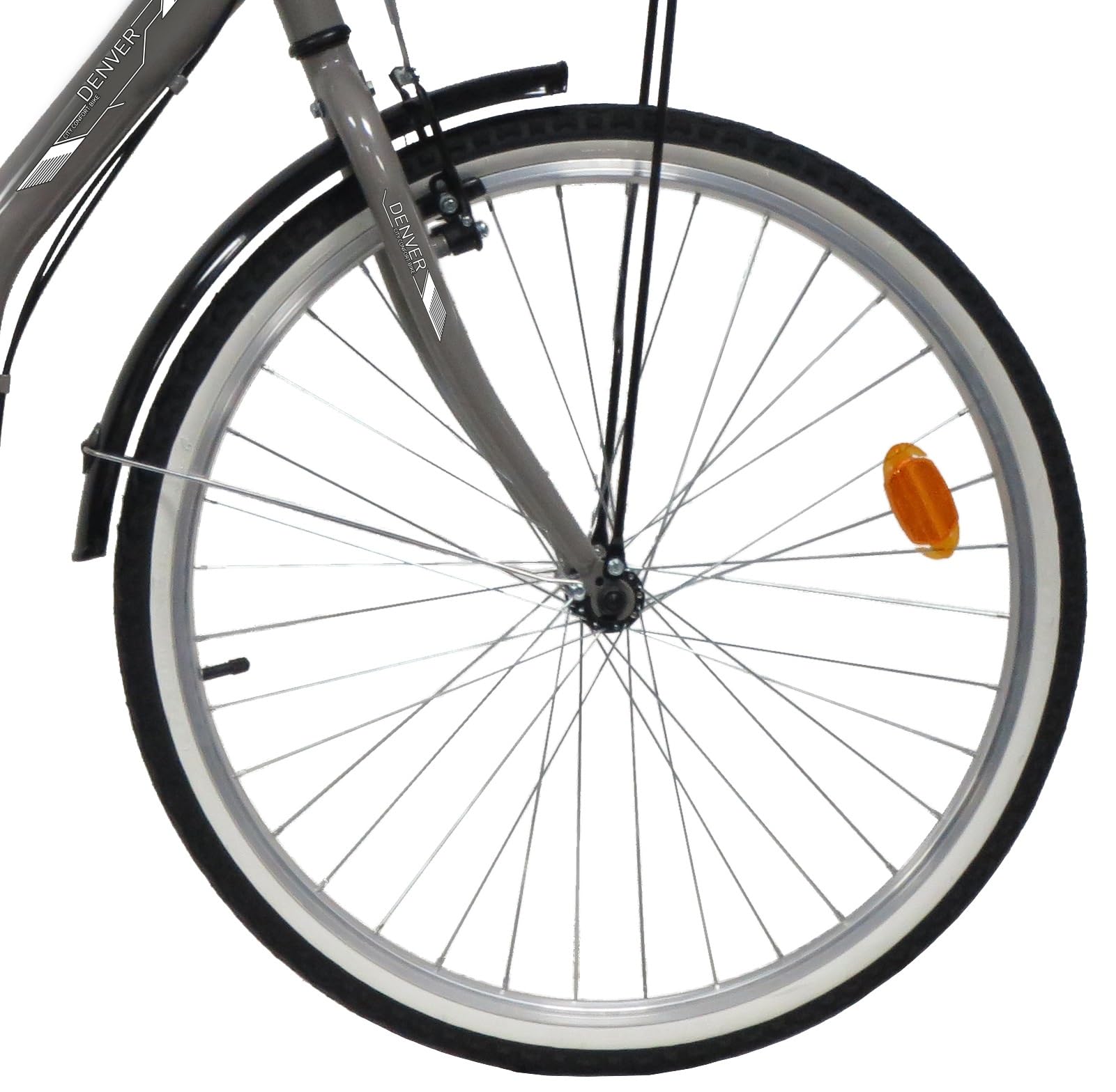 Denver 26" Femme City Gris - 6 Vitesses avec Poignée Tournante Equipement Complet City