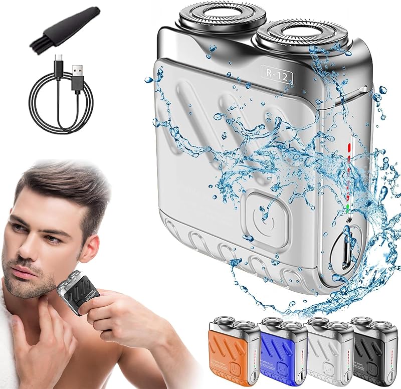 Barbeador elétrico portátil Rhycoma com cabeça rotativa