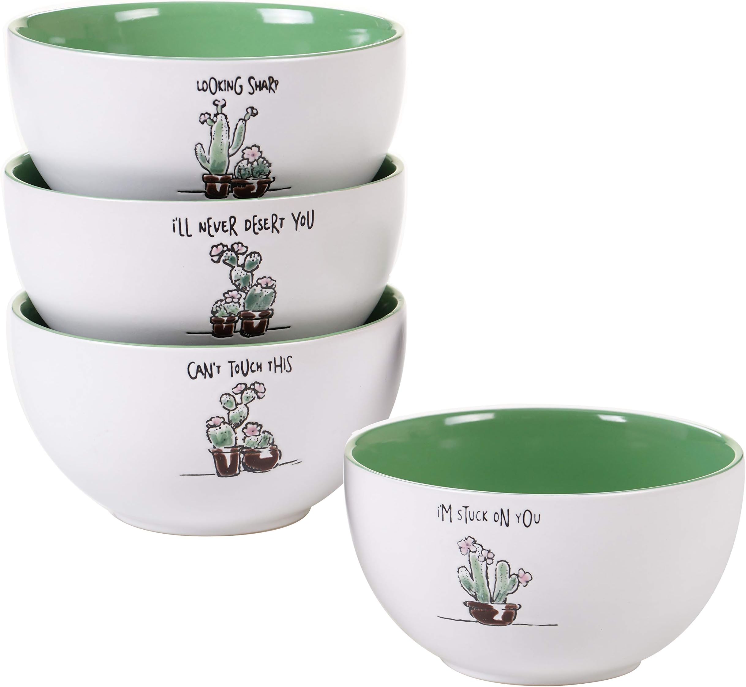 Certified International 26942SET4 Desert Bloom 6" Ice Cream Bowls, Set of 4, 6" Diameter x 3.25", Multicolored