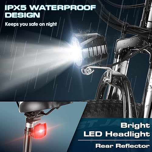 Miniatura 8 de Vivi Electric Bike for Adults 26 Inch 780W Peak Ebike for Adults Removable 48V Battery, Electric Mountain Bike 21 Speed Gears, Electric Bicycle 50