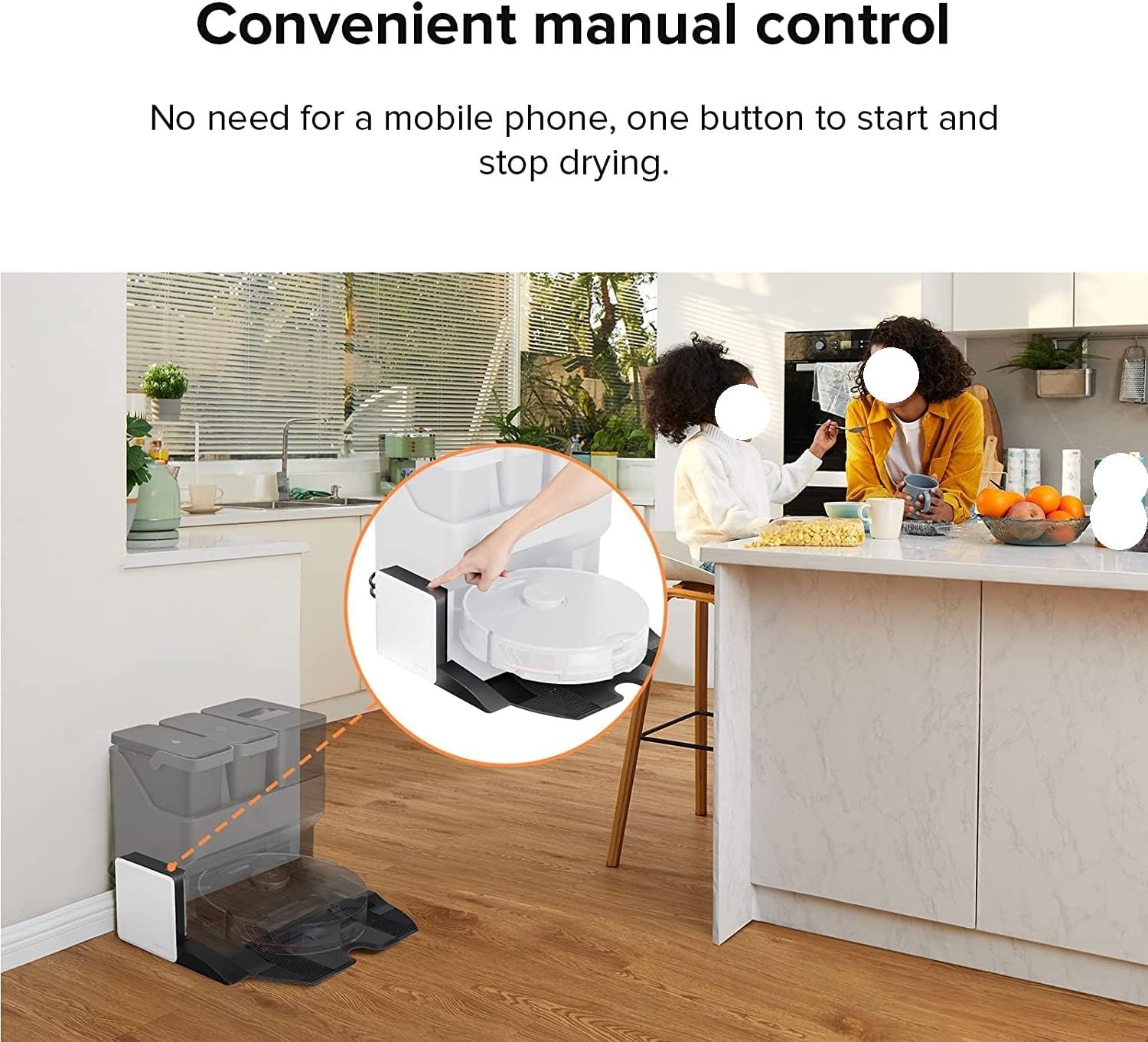 Compatible with Roborock Empty Wash Fill Dock Smart Dryer Module Robot Cleaner Accessory Part Mop Drying Compatible for S7 MaxV Ultra App Control(Dry Kit-US Adapter)