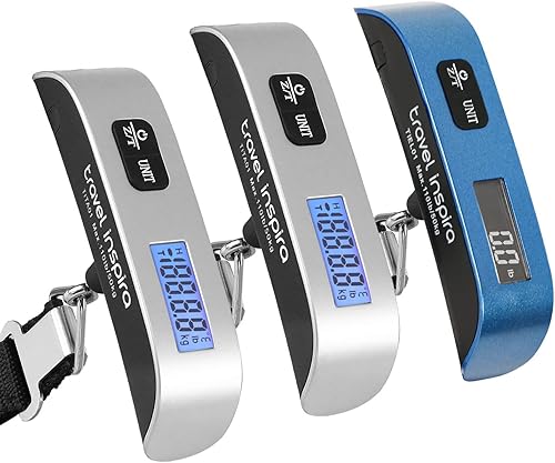 travel inspira Báscula de equipaje, báscula digital portátil para equipaje colgante para viajes, báscula de peso de maleta con pintura de goma,