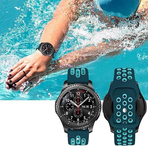 Miniatura 3 de 22mm Samsung Galaxy Gear S3 Galaxy Watch 46mm Soft Silicone Strap Compatible with Samsung Galaxy Watch 3 45mm Gear S3 Frontier Classic