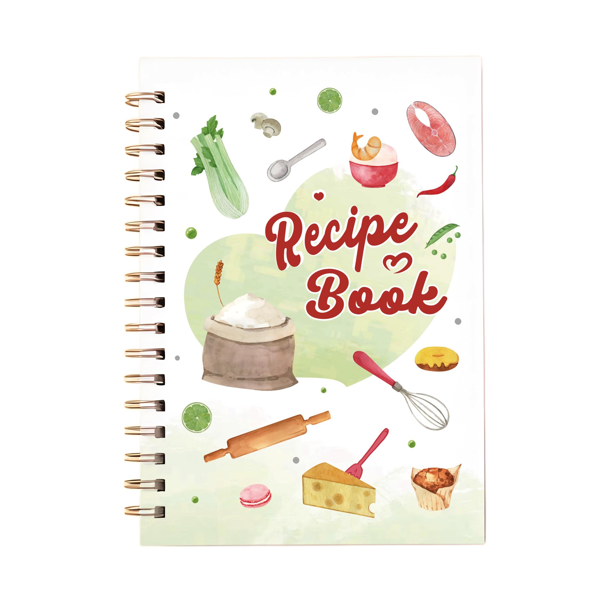 Hyggartn Recipe Book to Write in Your Own Recipes - Blank Recipe Books to Collect and Organise - Personalised Journal for 60 Recipes - A5 Spiral Bound - Cooking Gifts for Family & Cooking Lover