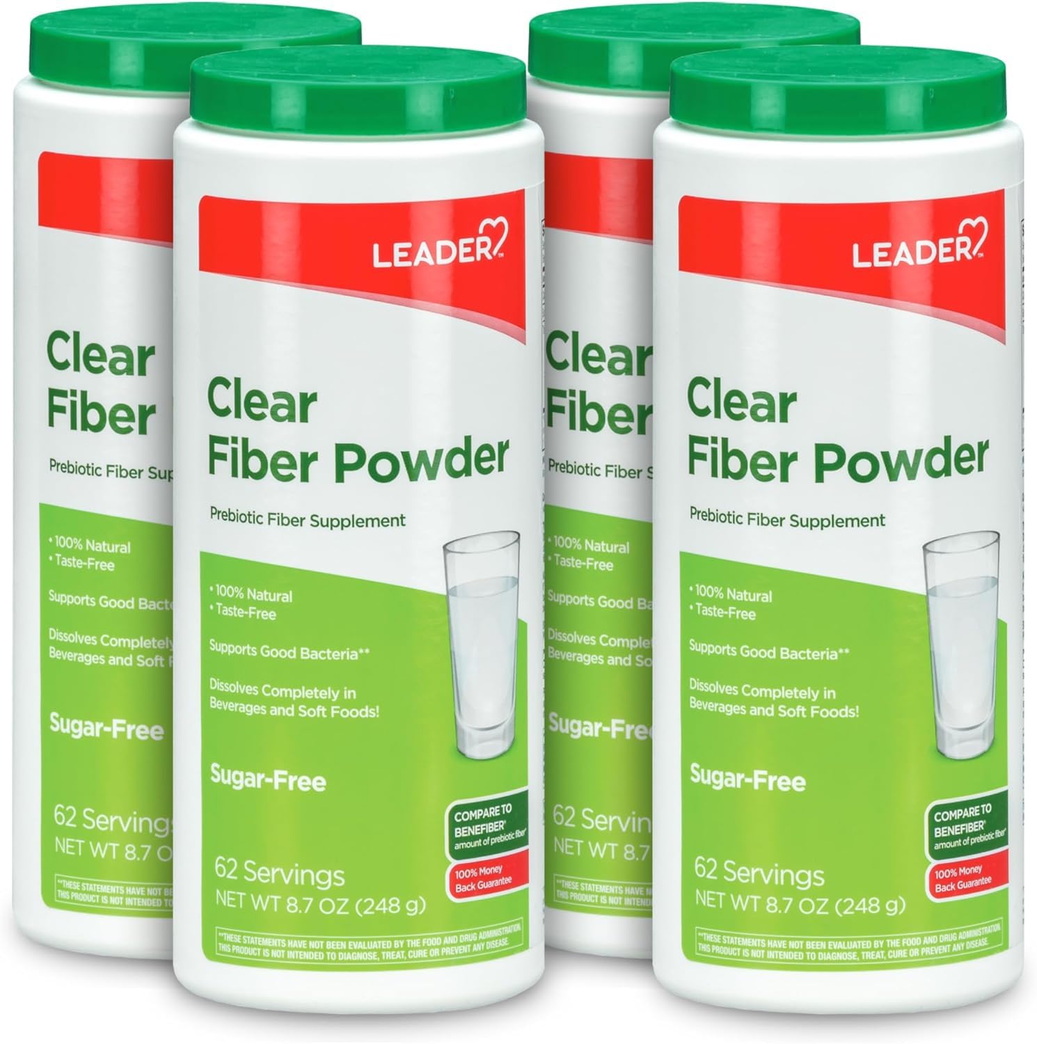 Leader Prebiotic Fiber Supplement Powder for Digestive Health, 100% Natural Daily Fiber Powder, Sugar-Free, Taste-Free, Gluten Free, Non-GMO, Unflavored, 62 Servings (8.7 OZ) (Pack of 1) — Amazon image 9