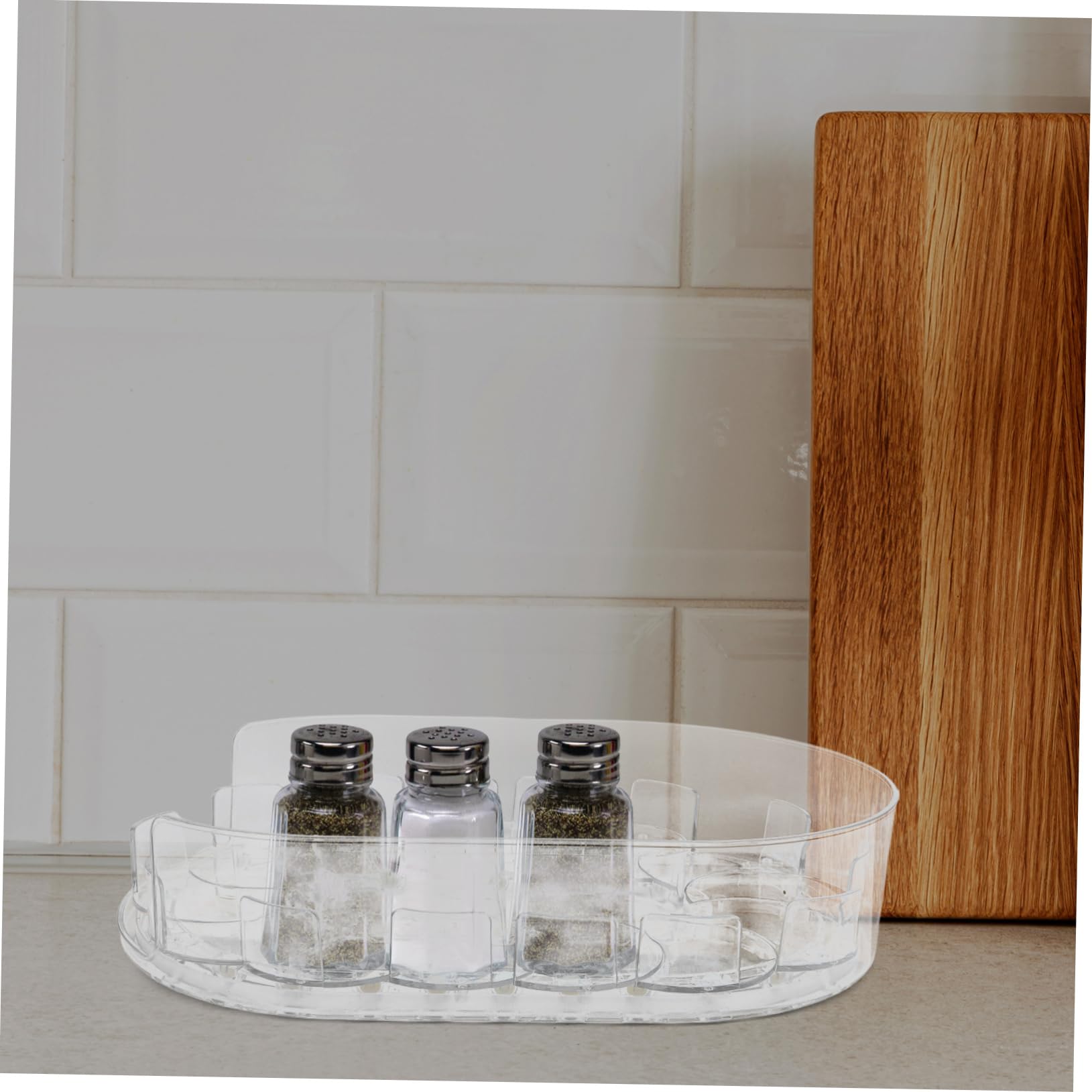 Bandeja Giratoria del Refrigerador de Plástico para Especias y Cosméticos | 360° de Giro, Uso en Cocina y Gabinete, Material Plástico Resistente y Fácil de Limpiar