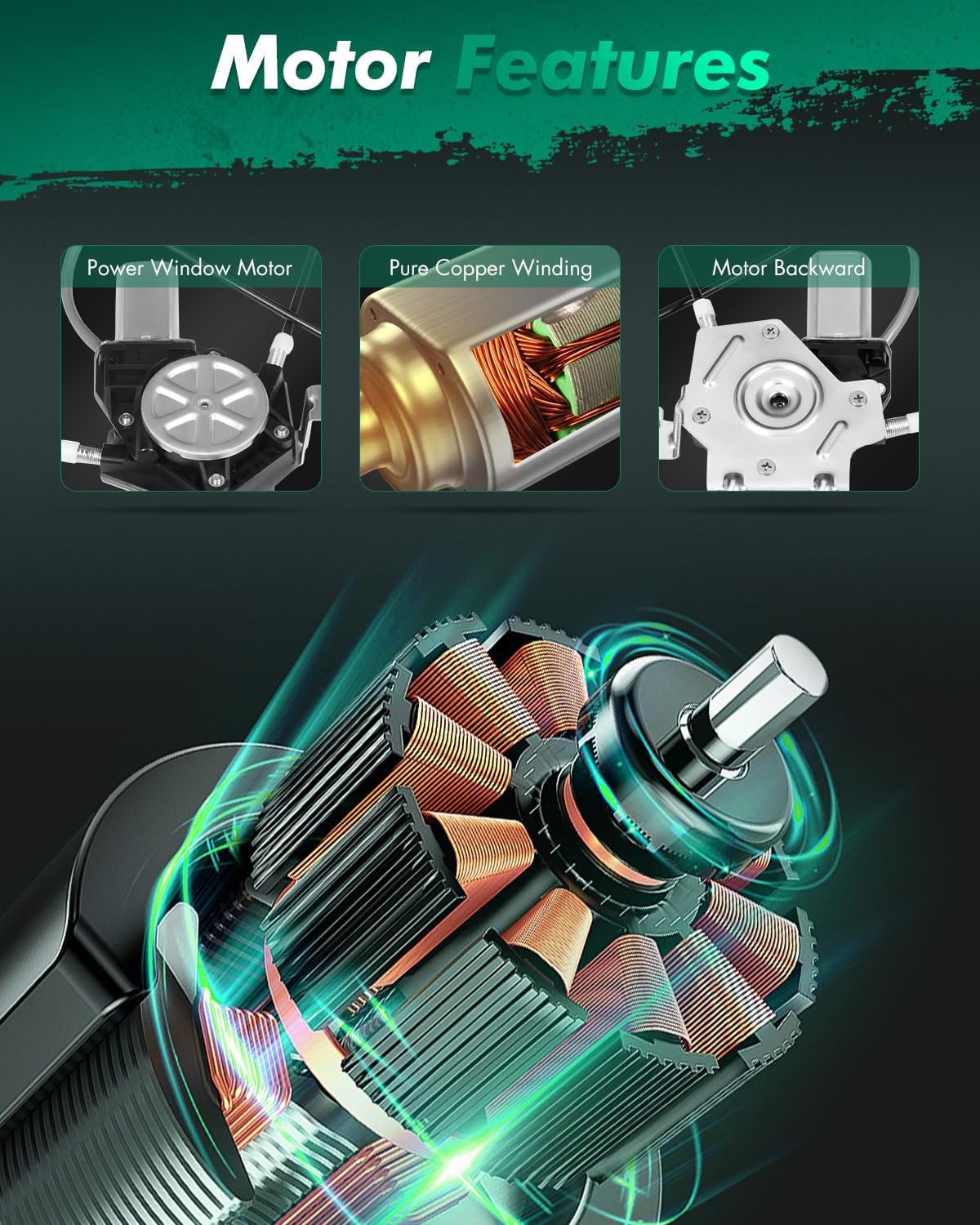 SCITOO Power Window Regulator and Motor fit for 2001 2002 2003 2004 2005 2006 2007 for Toyota for Highlander Rear Left,Rear Right Side 741-099