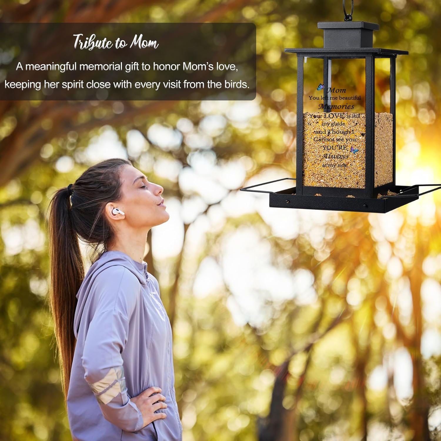 Memorial Gifts for Loss of Mom - Sympathy Bird Feeder Cardinal, Funeral Bereavement Grief Condolences Sympathy Gifts for Loss of Loved One Mother - Image 7