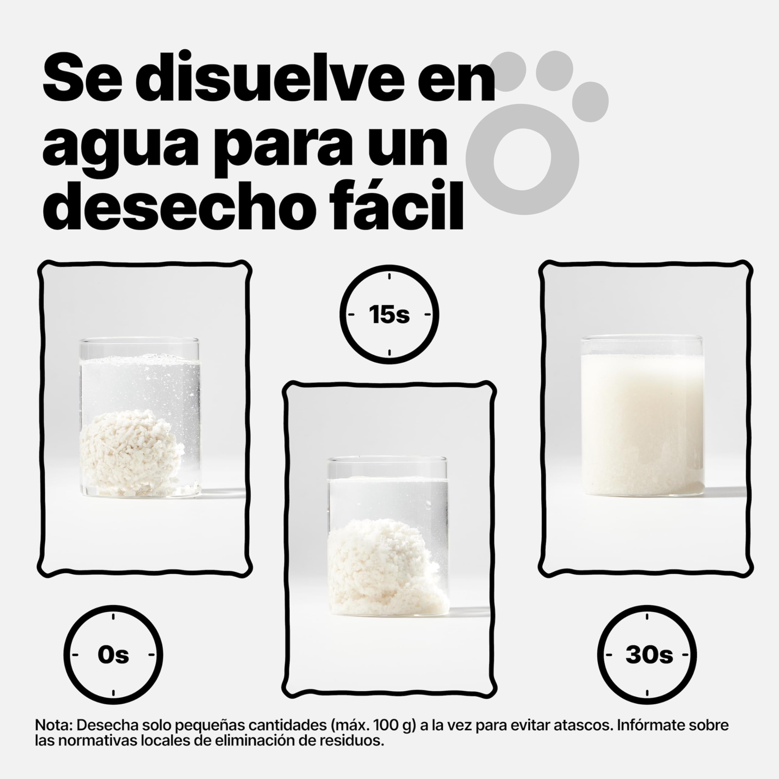 Arena de Tofu para Gatos 10,8 kg - Aglomerante y Vegetal con Fibra de Guisante, 99% Libre de Polvo, Control de Olores, Desechable en el Inodoro, Sin Perfume