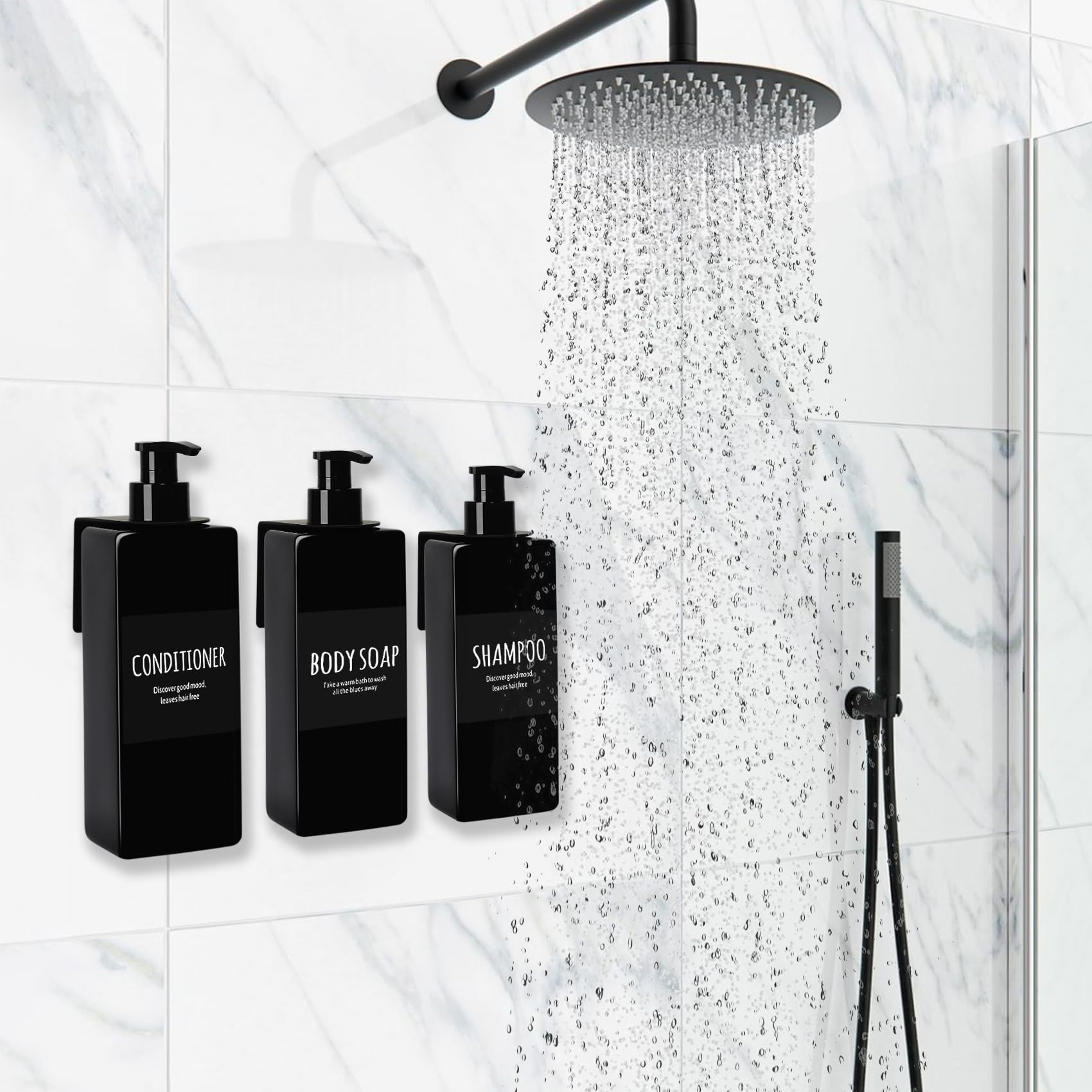 Amazon.co.jp: シャンプー&コンディショナーディスペンサー3個セット