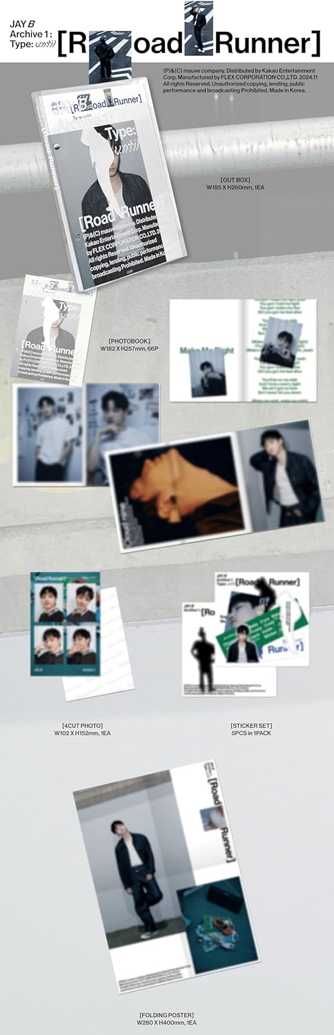 Jay B Album - Archive 1: [Road Runner] Type: From+Until 2 Standard Set ver.+Pre Order Benefits+BolsVos Exclusive K-POP Giveaways Package