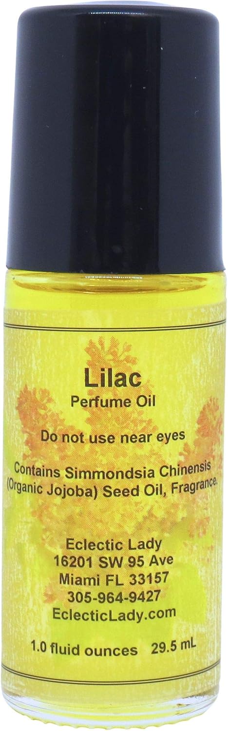 Eclectic Lady Lilac Perfume Oil, 1.0 Oz Portable Roll-On Fragrance with Long-Lasting Scent, Delightful Essential Oils and Jojoba Oil For Daily Use