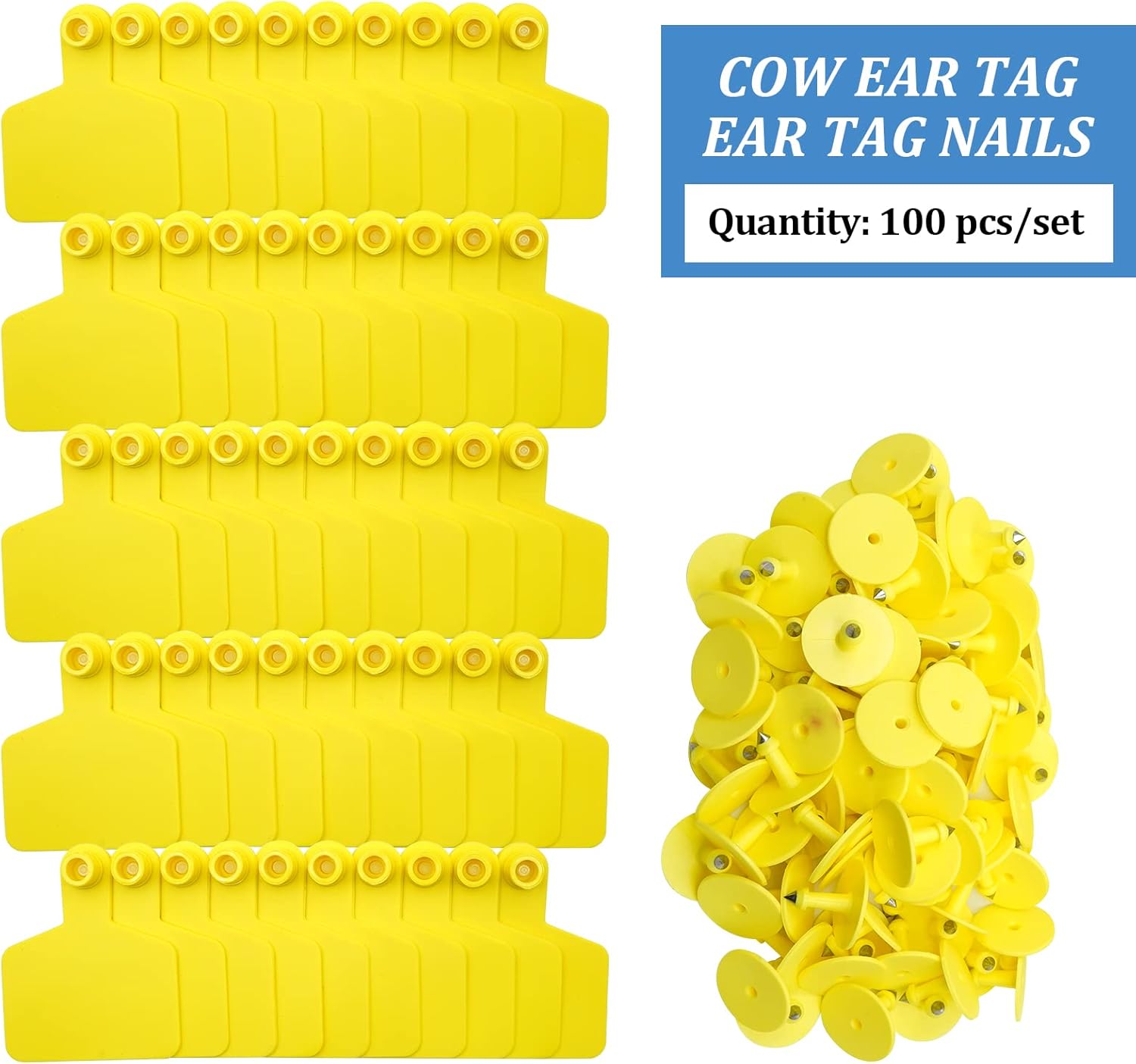 Buy KHEARPSL Cattle Ear Tags Blank 100 Sets Livestock Identification