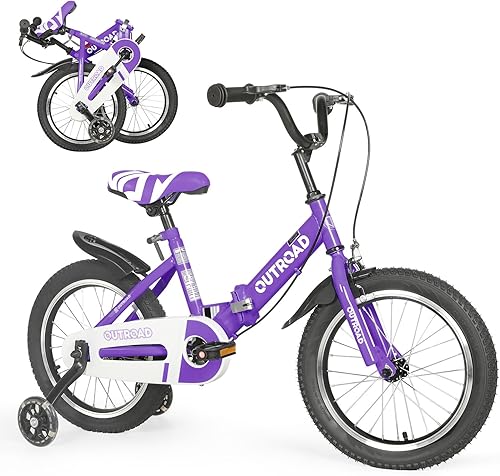 Miniatura 11 de Outroad - Bicicleta infantil para niños y niñas de 3 a 9 años, bicicleta para niños de 14, 16 y 18 pulgadas, con ruedas de entrenamiento, bicicletas