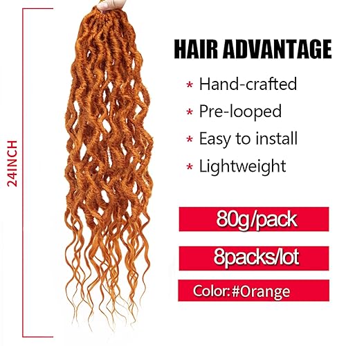 Miniatura 280 de 8 paquetes de rastas de cabello sintético de ganchillo de 18 pulgadas, rastas sintéticas bohemias con extremos rizados, cabello de ganchillo suave