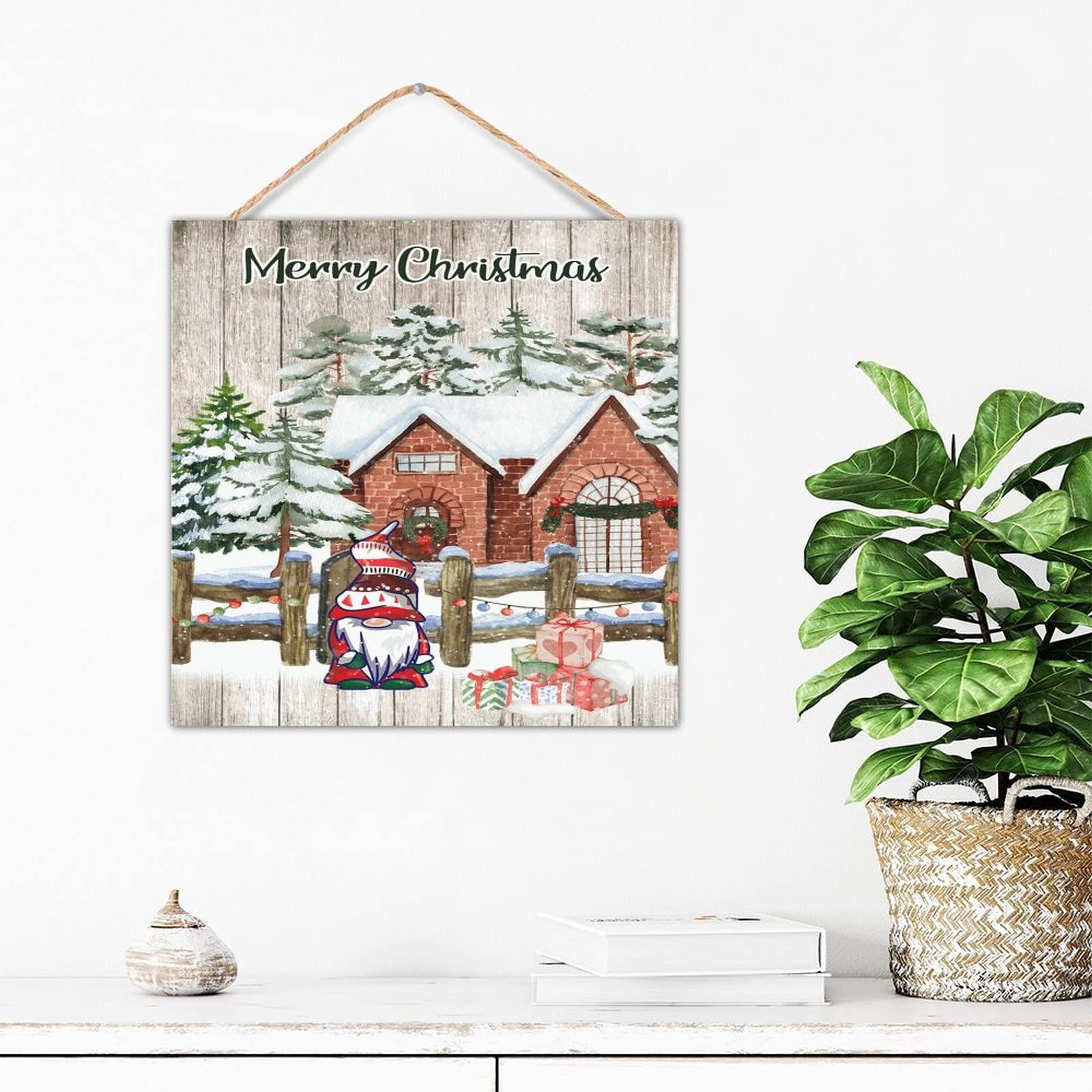 Gnomes d'arbre de Noël pour rompre la monotonie murale avec du bois