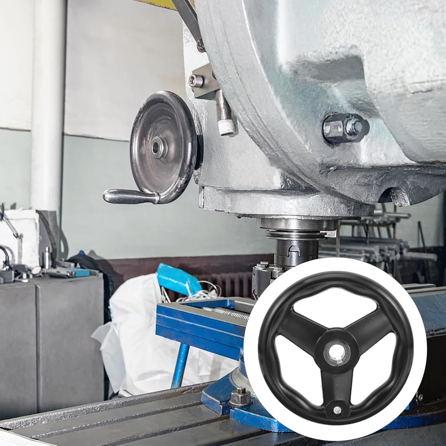 EXCEART Hand Crank Milling Handwheel Sturdy Point Design Easy Install for Machine Tools Non- Grip Insulation for Efficient Handwork