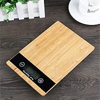 Vista 4 de Báscula electrónica de alimentos, pantalla LED, báscula de cocina de bambú, báscula de cocina eléctrica, báscula de cocina para el hogar, cocina