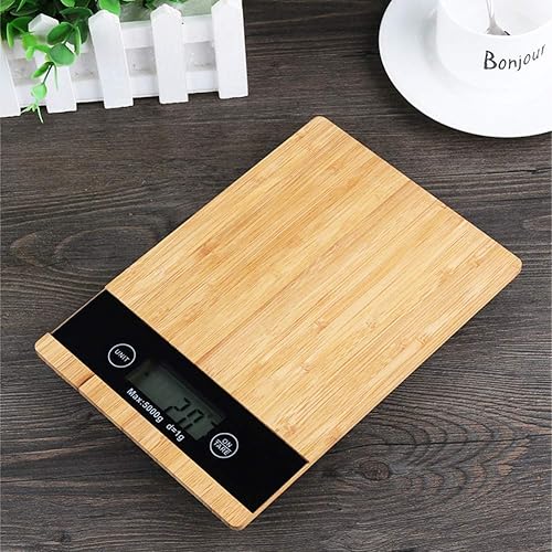 Miniatura 4 de Báscula electrónica de alimentos, pantalla LED, báscula de cocina de bambú, báscula de cocina eléctrica, báscula de cocina para el hogar, cocina