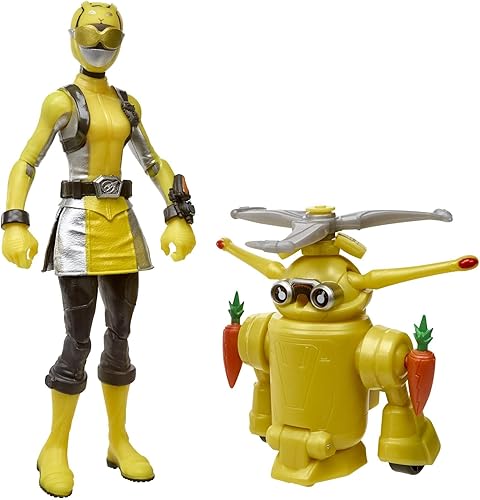 Miniatura 4 de Power Rangers Beast Morphers Yellow Ranger y Morphin Jax Beast Bot - Figura de acción de 6 pulgadas, paquete de 2 juguetes inspirados en el programa