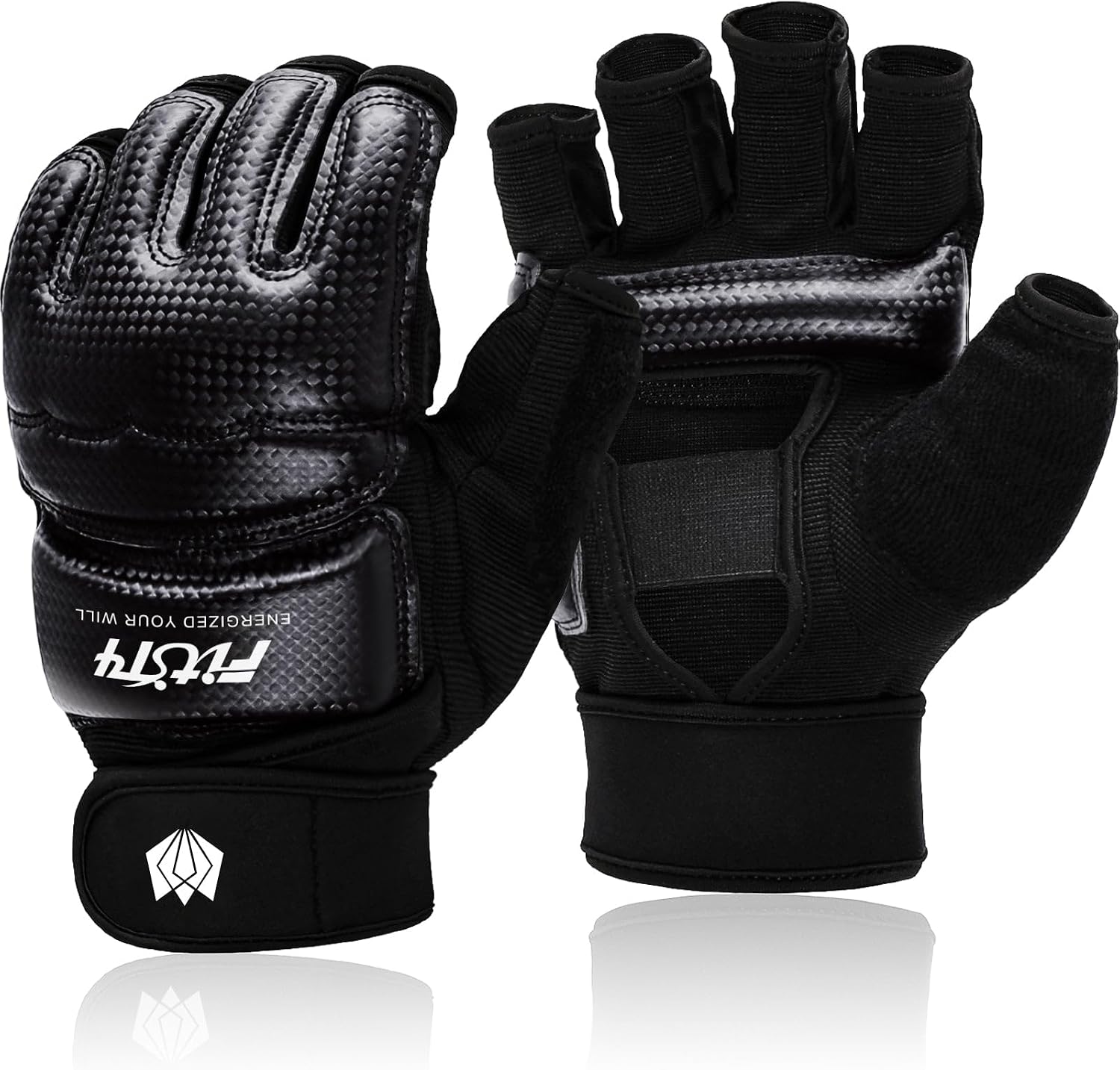 FitsT4 Sports Half Mitts MMA UFC Boxing Training Gloves for Women Men Kids