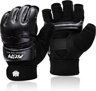 FitsT4 Sports Half Mitts MMA UFC Boxing Training Gloves for Women Men Kids
